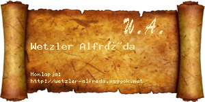 Wetzler Alfréda névjegykártya